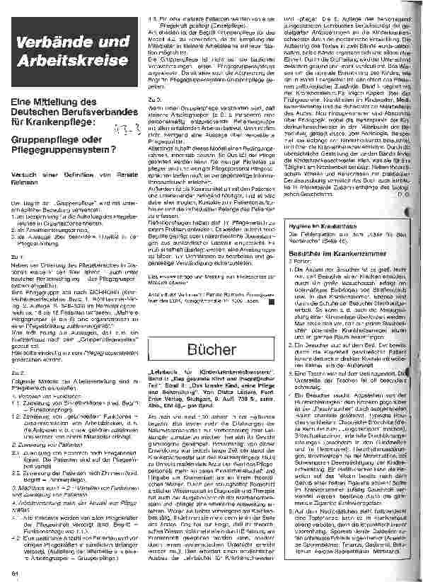 Vorschauseite 1: Gruppenpflege oder Pflegegruppensystem Versuch einer Definition von Renate Reimann