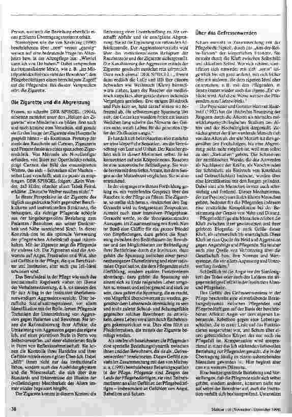 Vorschauseite 3: Blauer Dunst in der Pflege Angst und Streß: Über das Rauchen als Alltagsbewältigung