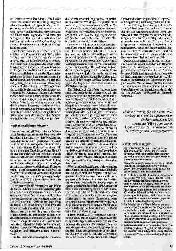 Vorschauseite 4: Blauer Dunst in der Pflege Angst und Streß: Über das Rauchen als Alltagsbewältigung