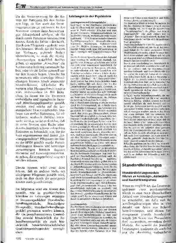 Vorschauseite 3: Prozeßorientierte Qualitätsund Kostensteuerung zwingt zum Umdenken Beispiel aus der Psychiatrie, das auf alle Krankenhäuser übertragbar ist