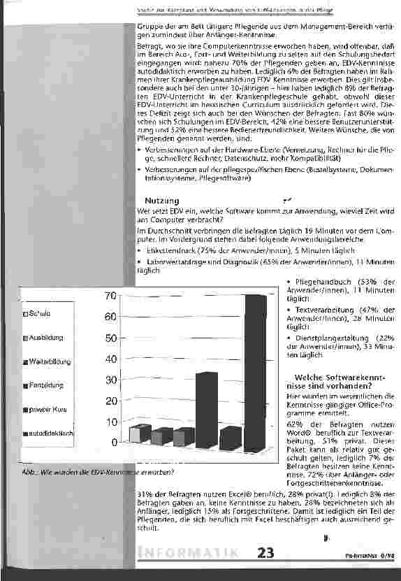 Vorschauseite 2: Studie zur Akzeptanz und Verwendung von EDV-Lösungen in der Pflege