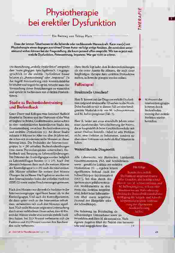Vorschauseite 1: Physiotherapie bei erektiler Dysfunktion
