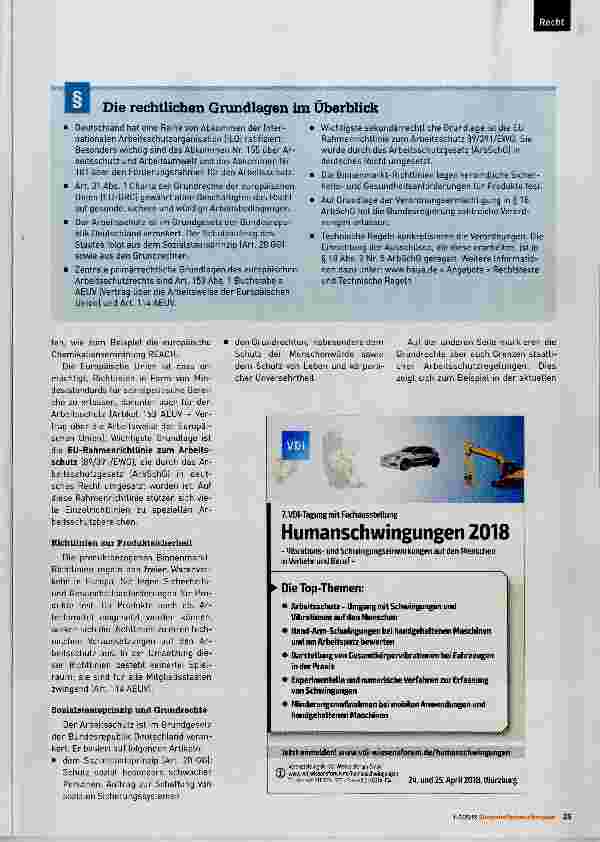 Vorschauseite 2: 1x1 des Vorschriftenund Regelwerks im Arbeitsschutz (Teil 1) Licht im Dschungel der gesetzlichen Grundlagen