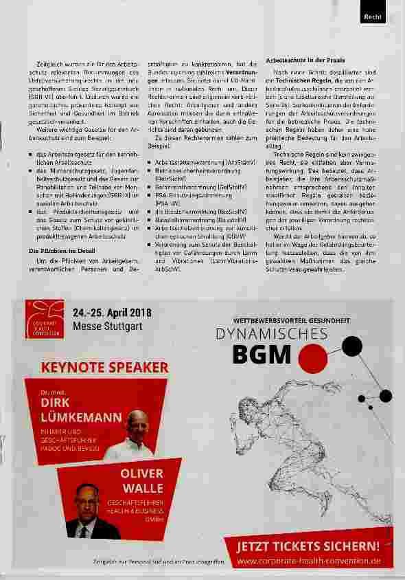 Vorschauseite 4: 1x1 des Vorschriftenund Regelwerks im Arbeitsschutz (Teil 1) Licht im Dschungel der gesetzlichen Grundlagen