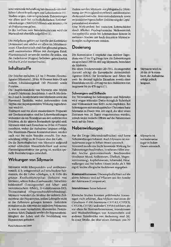Vorschauseite 2: Mariendistel in der Krebstherapie Studien deuten auf einen möglichen Nutzen hin