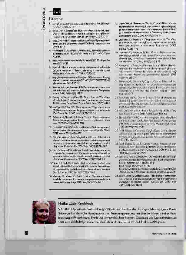 Vorschauseite 5: Mariendistel in der Krebstherapie Studien deuten auf einen möglichen Nutzen hin