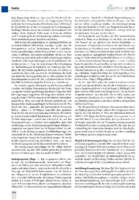 Vorschauseite 2: Parlamentarisches Verfahren für das Krankenhausfinanzierungsreformgesetz eröffnet
