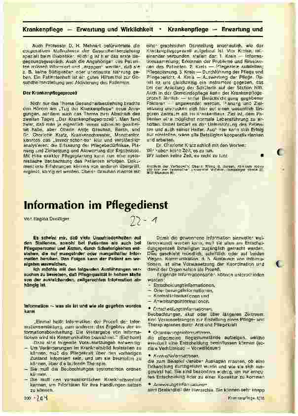 Vorschauseite 1: Information im Pflegedienst