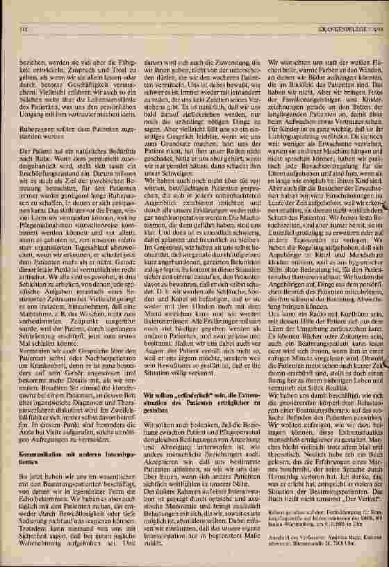 Vorschauseite 3: Die psychische Betreuung der Beatmungspatienten