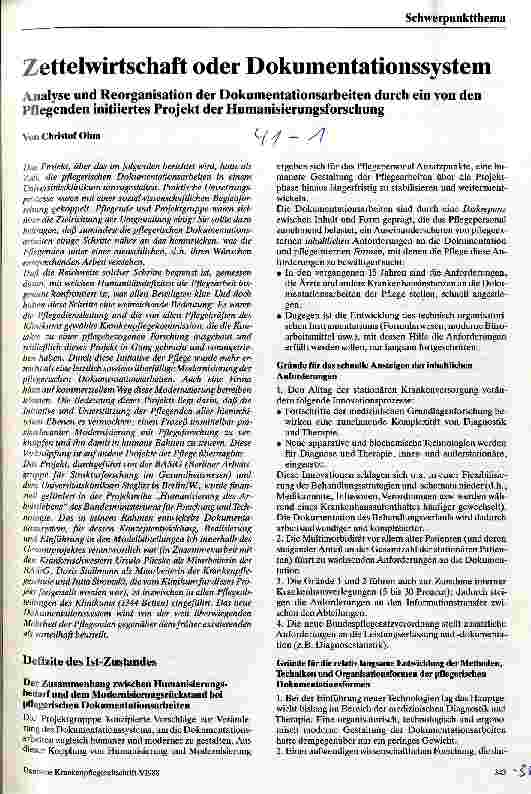 Vorschauseite 1: Zettelwirtschaft oder Dokumentationssystem