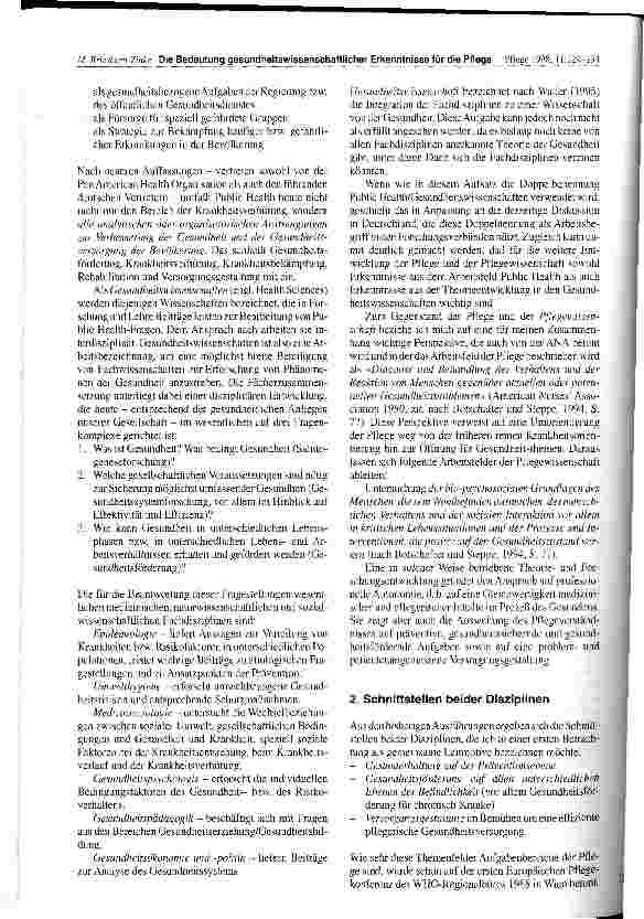 Vorschauseite 2: Die Bedeutung gesundheitswissenschaftlicher Erkenntnisse für die Pflege