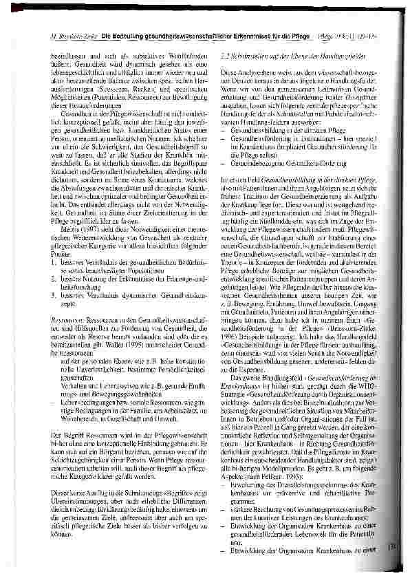 Vorschauseite 4: Die Bedeutung gesundheitswissenschaftlicher Erkenntnisse für die Pflege