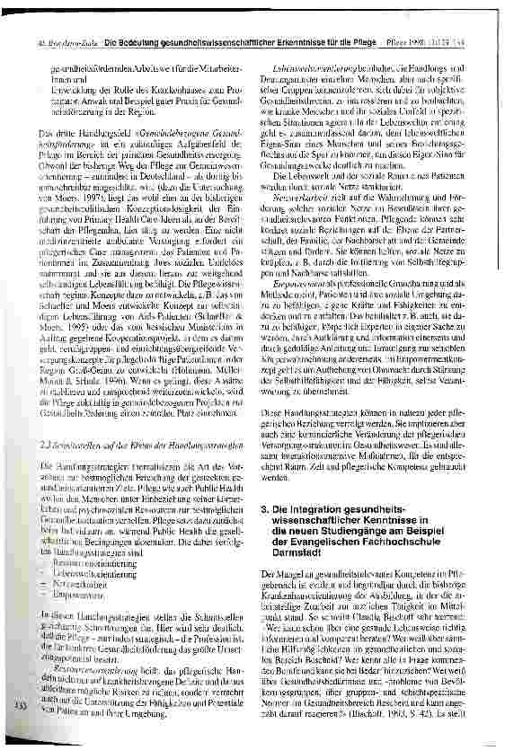 Vorschauseite 5: Die Bedeutung gesundheitswissenschaftlicher Erkenntnisse für die Pflege