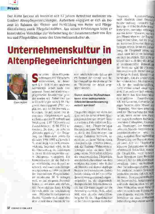 Vorschauseite 1: Unternehmenskultur in Altenpflegeeinrichtungen