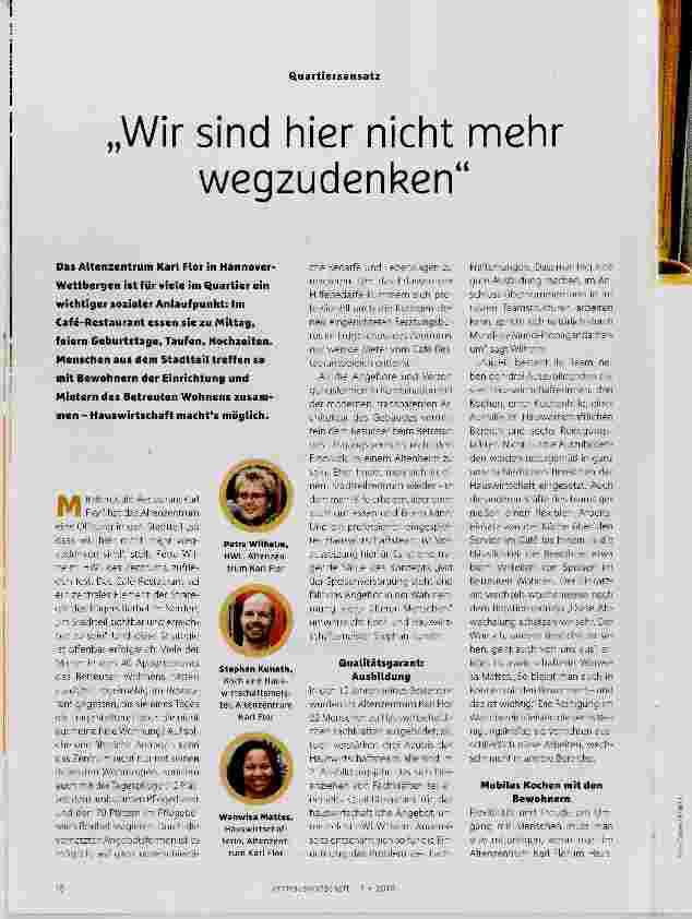 Vorschauseite 1: Wir sind hier nicht mehr wegzudenken