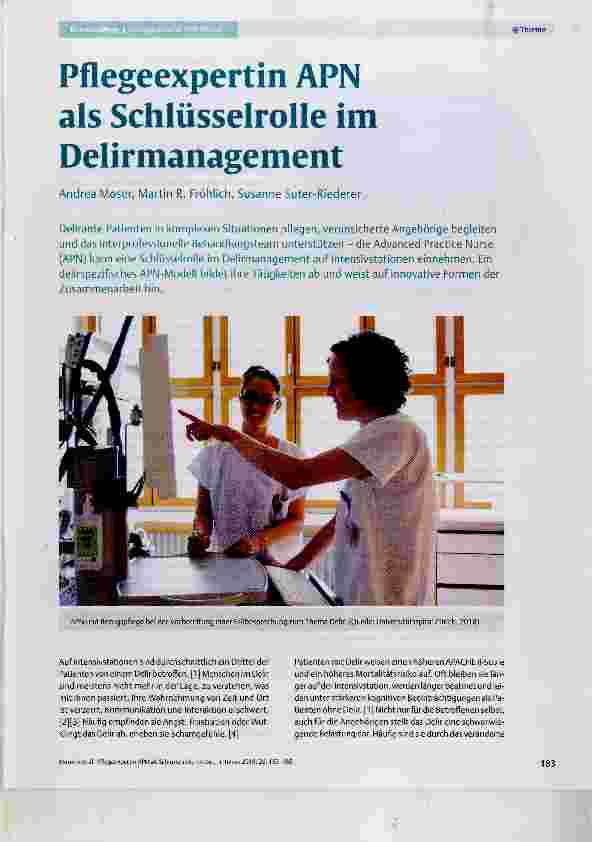 Vorschauseite 1: Pflegeexpertin APN als Schlüsselrolle im Delirmanagement