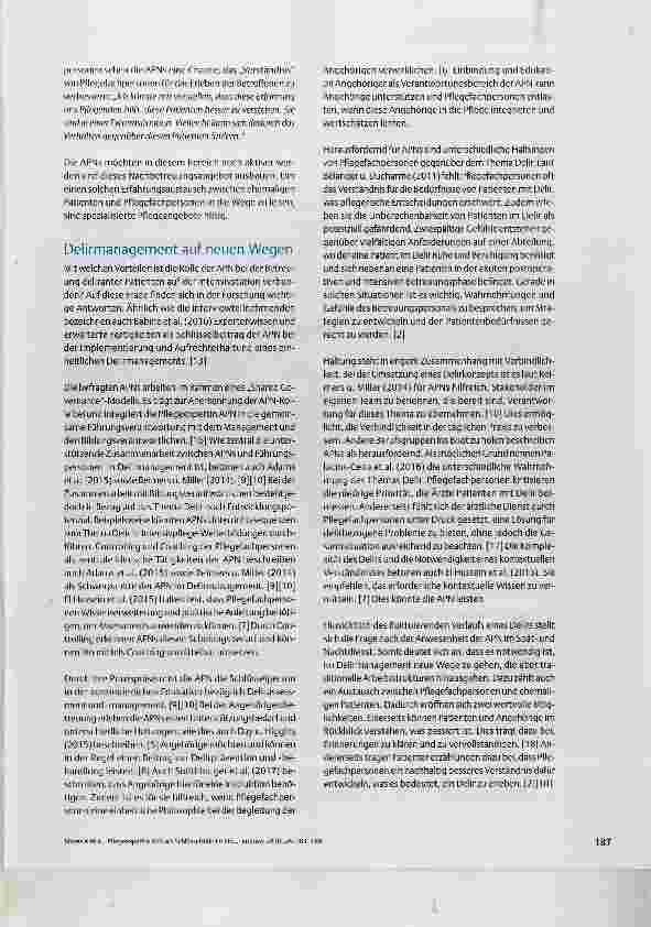 Vorschauseite 5: Pflegeexpertin APN als Schlüsselrolle im Delirmanagement