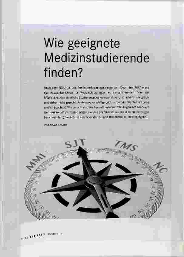 Vorschauseite 1: Wie geeignete Medizinstudierende finden?