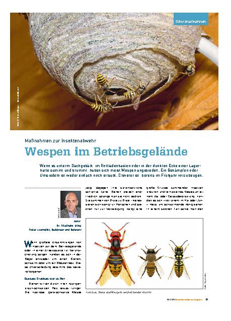 Vorschauseite 1: Maßnahmen zur Insektenabwehr Wespen im Betriebsgelände