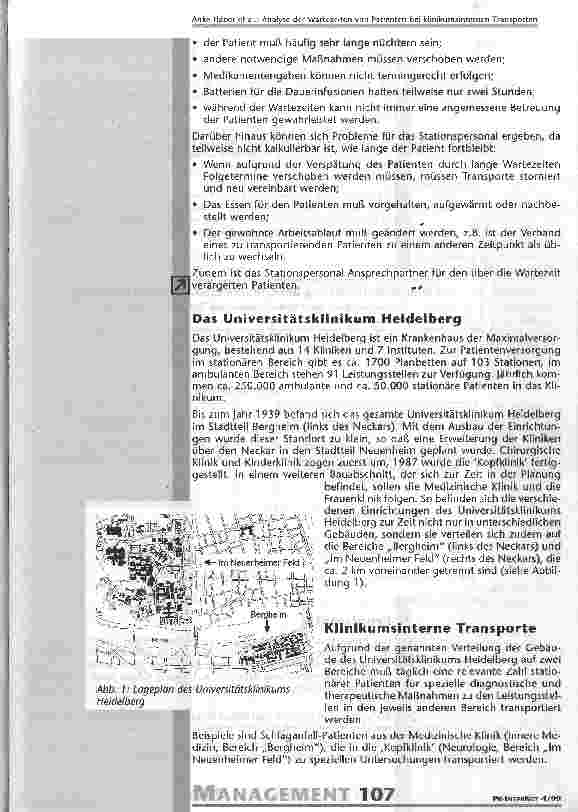 Vorschauseite 2: Analyse der Wartezeiten von Patienten bei klinikumsinternen Transporten