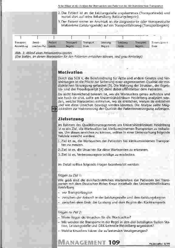 Vorschauseite 4: Analyse der Wartezeiten von Patienten bei klinikumsinternen Transporten