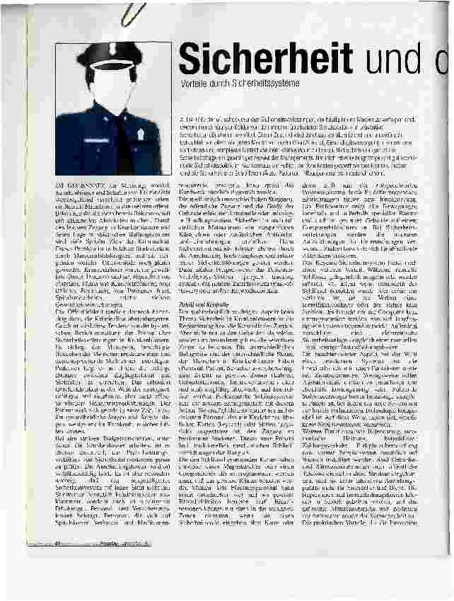 Vorschauseite 1: Sicherheit und das moderne KrankenhausVorteile durch Sicherheitssysteme