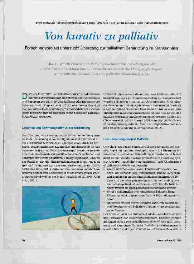 Vorschauseite 1: Von kurativ zu palliativ