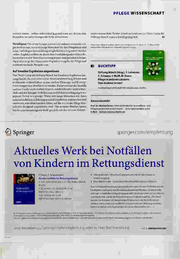 Vorschauseite 2: ThinkCamp: Andere Länder, andere Pflege?
