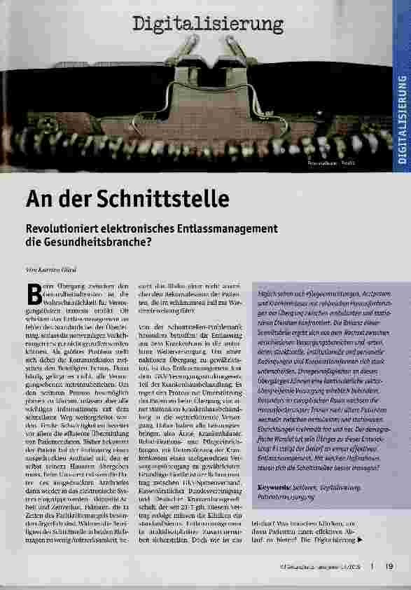 Vorschauseite 1: An der Schnittstelle