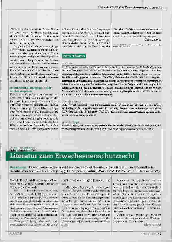Vorschauseite 4: Erwachsenenvertretung: Das Versprechen von mehr Selbstbestimmung und die Grenzen bei deren Umsetzung