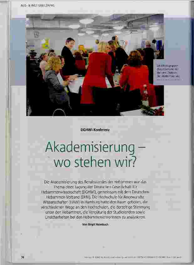 Vorschauseite 1: Akademisierung - wo stehen wir?