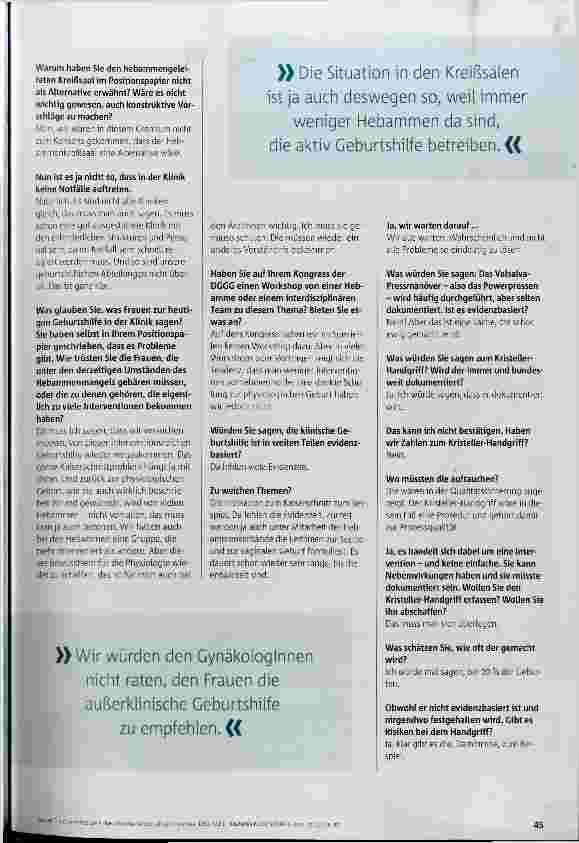 Vorschauseite 2: Ich erachte die außerklinische Geburt als zu unsicher