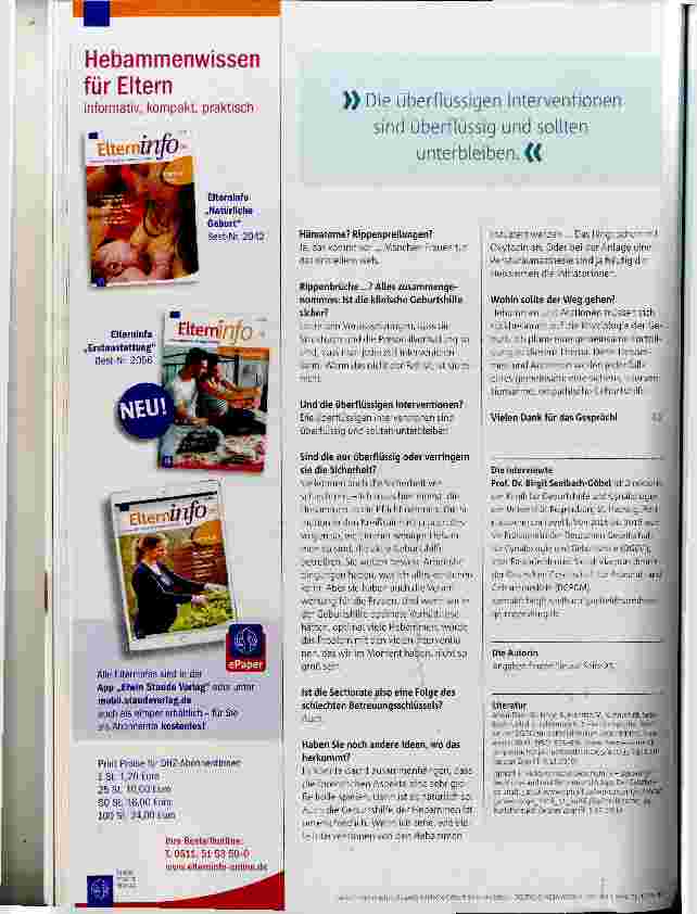 Vorschauseite 3: Ich erachte die außerklinische Geburt als zu unsicher