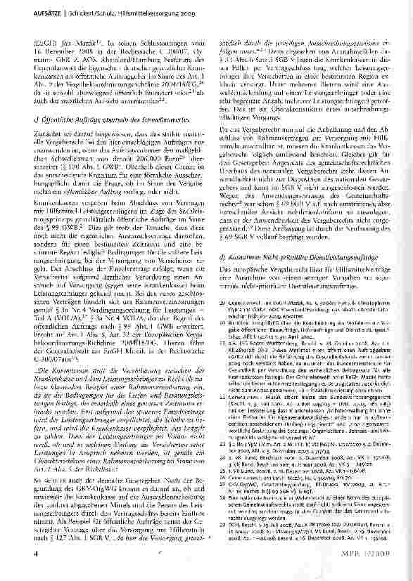 Vorschauseite 4: Hilfsmittelversorgung 2009 - Ausschreibungen und Verhandlungsverträge der Krankenkassen