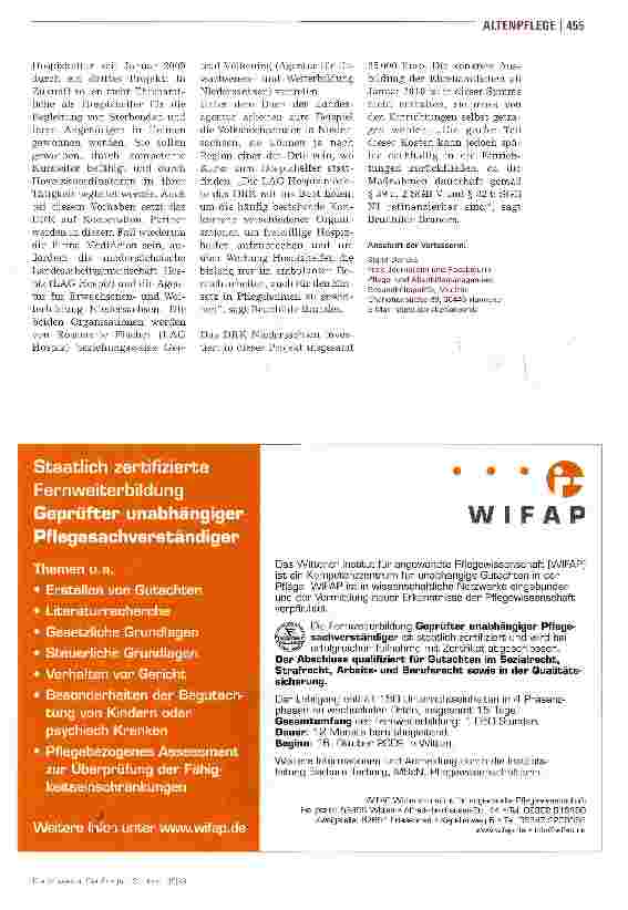 Vorschauseite 4: Vorbildliches ProjektMehr Hospizkultur in Pflegeheimen