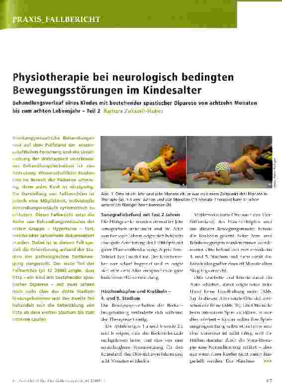 Vorschauseite 1: Physiotherapie bei neurologisch bedingten Bewegungsstörungen im Kindesalter