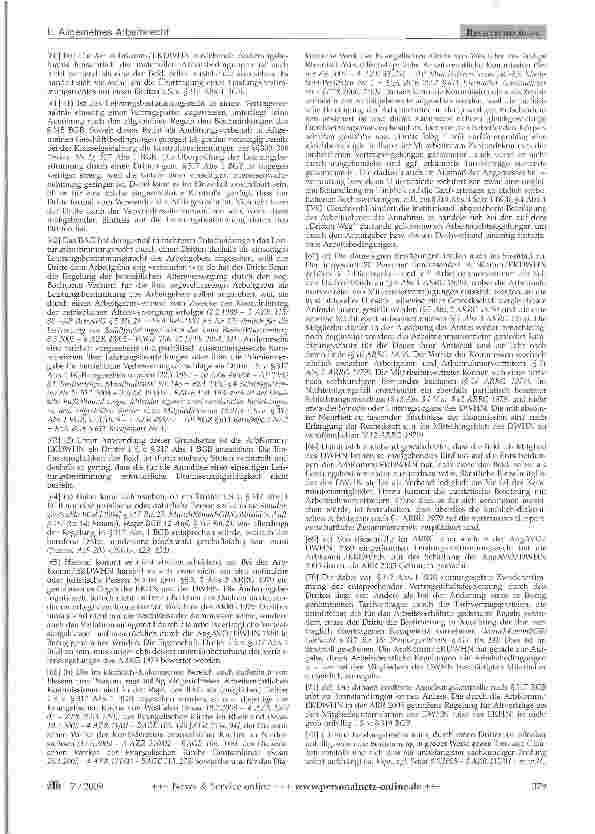 Vorschauseite 5: Allgemeines ArbeitsrechtAuslegung einer Verweisungsklausel - AVR Diakonie - Vertragskontrolle