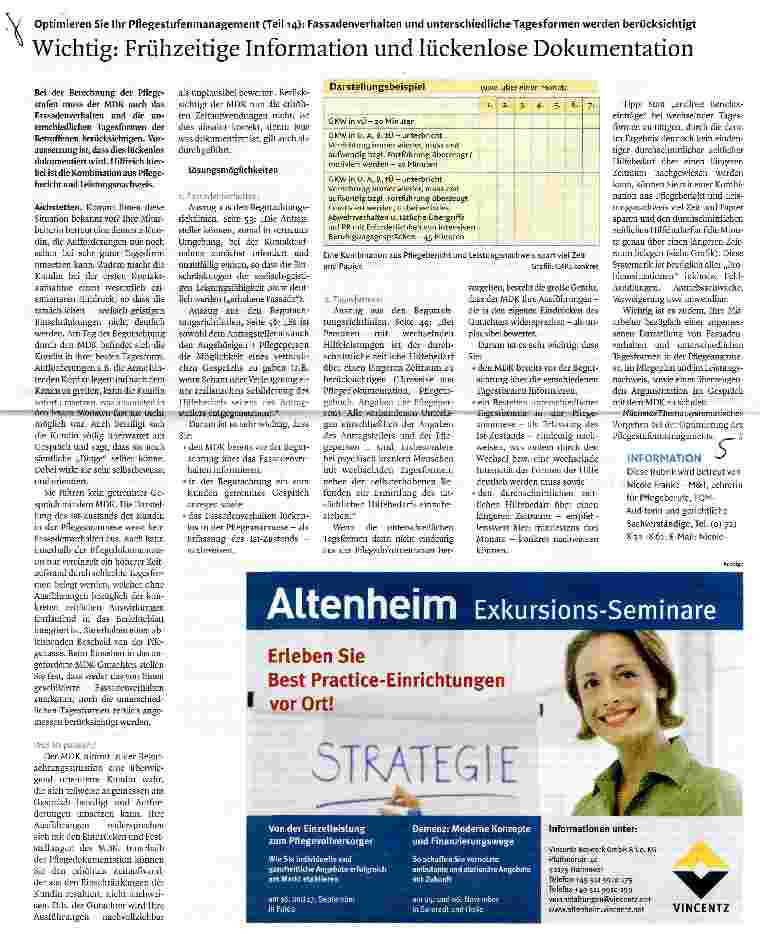 Vorschauseite 1: Wichtig: Frühzeitige Information und lückenlose Dokumentation