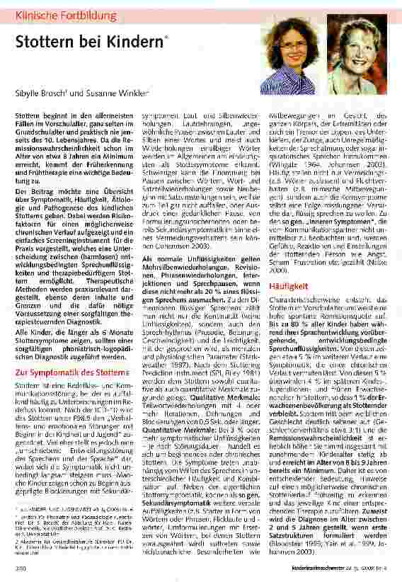 Vorschauseite 1: Stottern bei Kindern