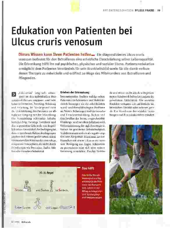 Vorschauseite 1: Edukation von Patienten bei Ulcus cruris venosum