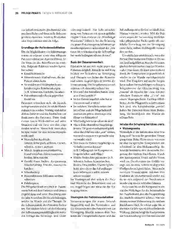 Vorschauseite 2: Edukation von Patienten bei Ulcus cruris venosum