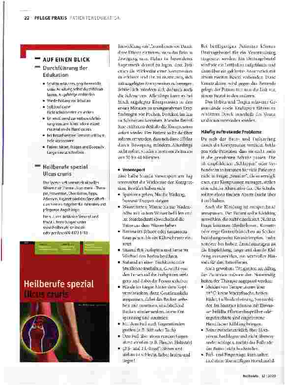 Vorschauseite 3: Edukation von Patienten bei Ulcus cruris venosum