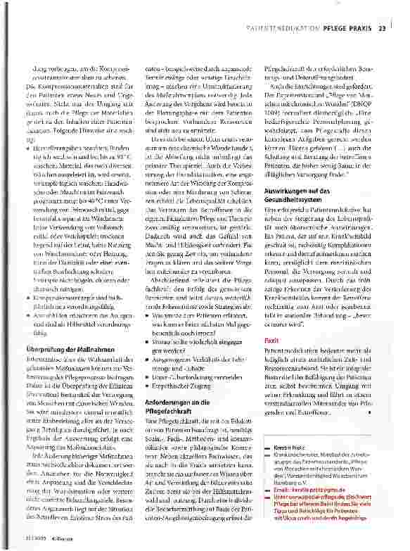 Vorschauseite 4: Edukation von Patienten bei Ulcus cruris venosum