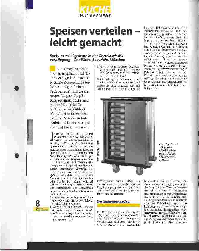 Vorschauseite 1: Speisen verteilen - leicht gemacht Speisenverteilsysteme in der Gemeinschaftsverpflegung
