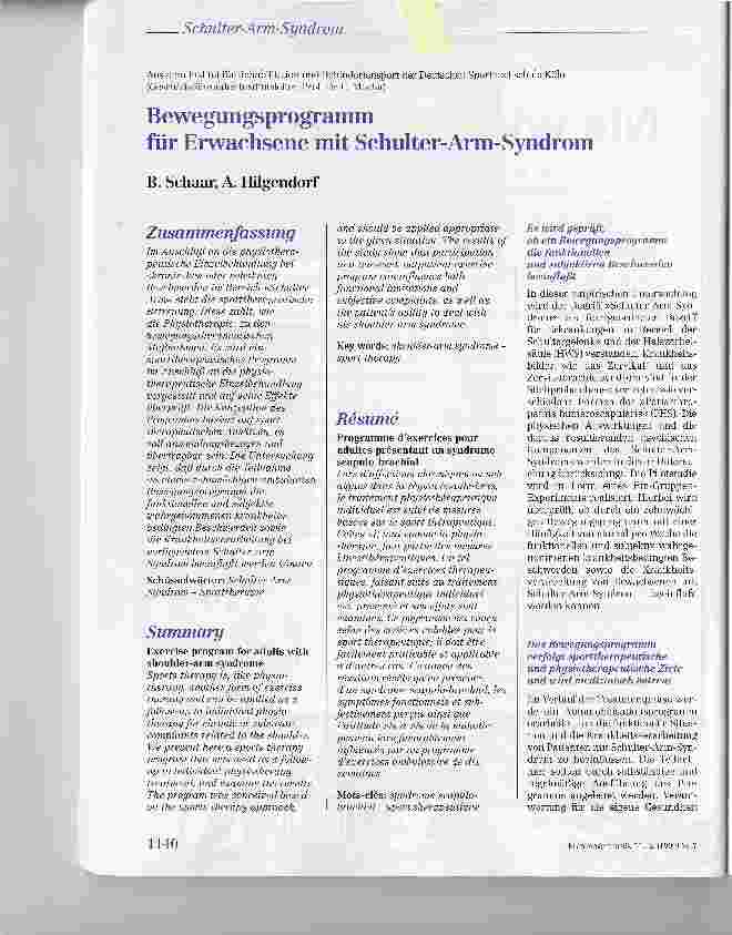 Vorschauseite 1: Bewegungsprogramm für Erwachsene mit Schulter-Arm-Syndrom