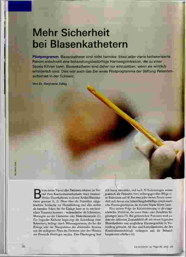 Vorschauseite 1: Mehr Sicherheit bei Blasenkathetern