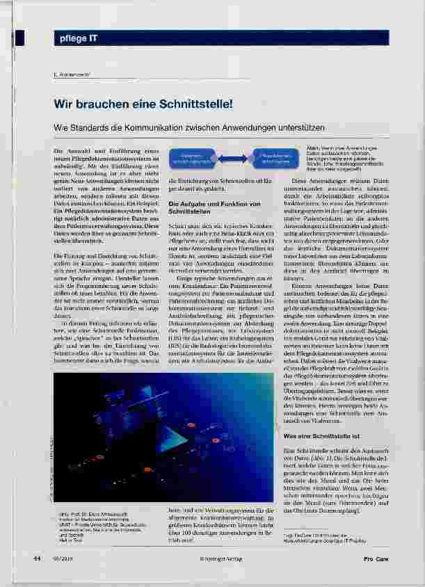 Vorschauseite 1: Wir brauchen eine Schnittstelle!