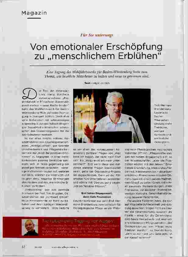 Vorschauseite 1: Von emotionaler Erschöpfung zu „menschlichem Erblühen“