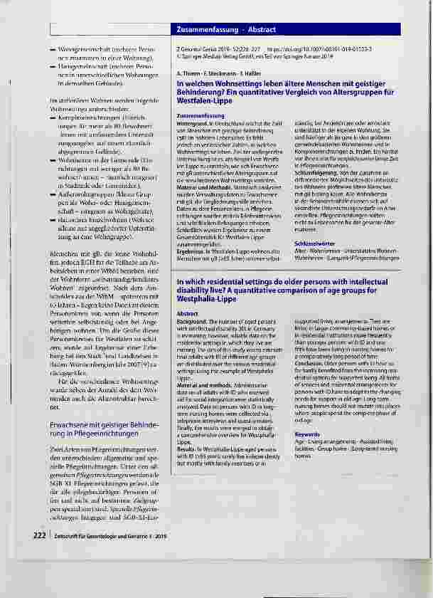 Vorschauseite 3: In welchen Wohnsettings leben ältere Menschen mit geistiger Behinderung?
