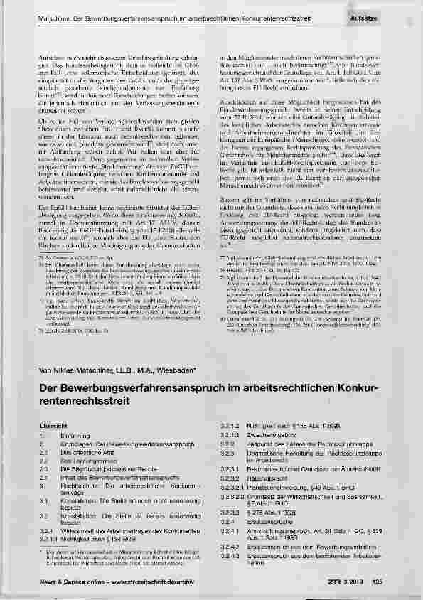 Vorschauseite 1: Der Bewerbungsverfahrensanspruch im arbeitsrechtlichen Konkurrentenrechtsstreit